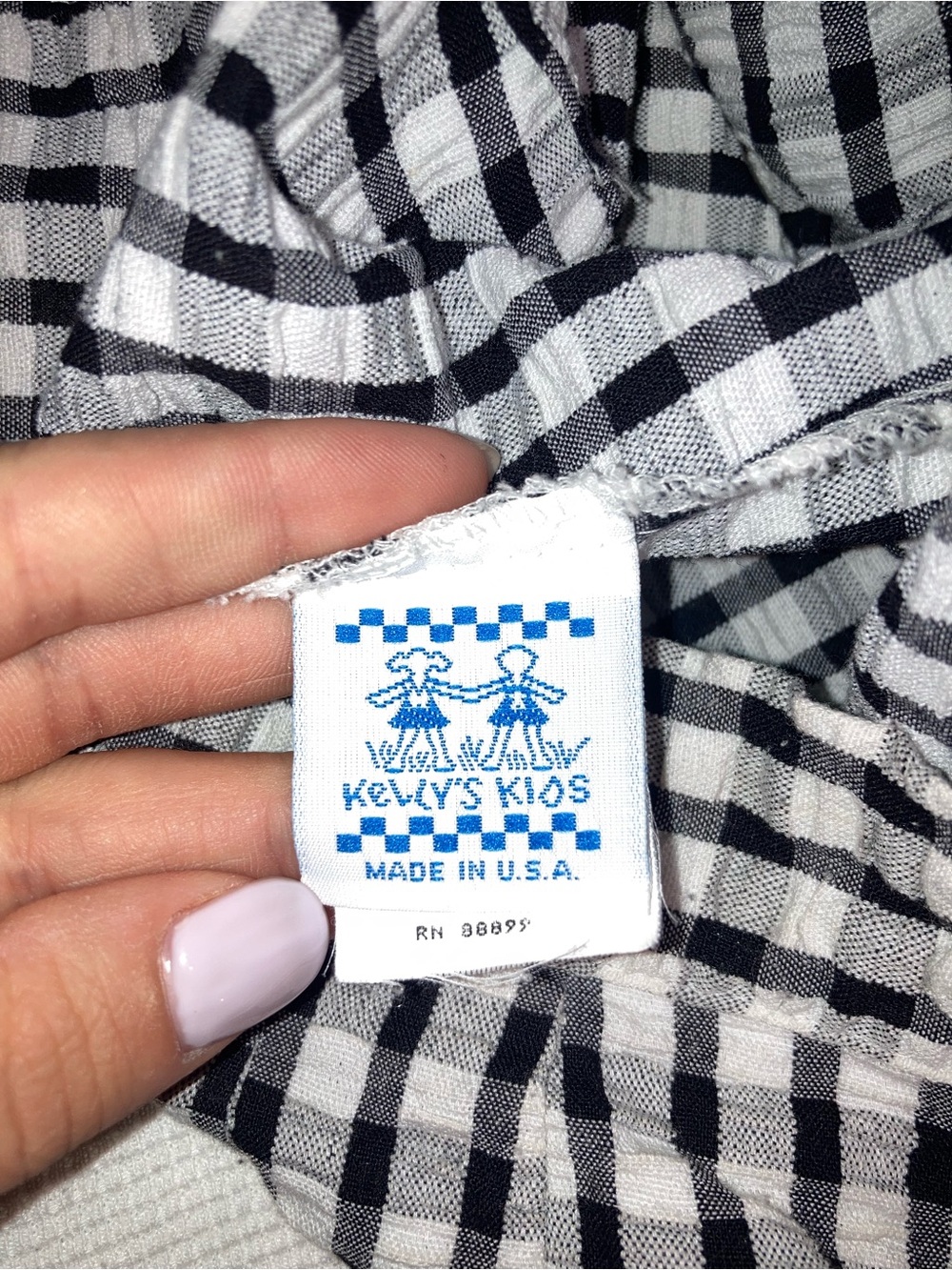 Vintage Kelly's Kids Black and White Gingham Pleated A-Line Mini Skirt - Picture 4 of 5